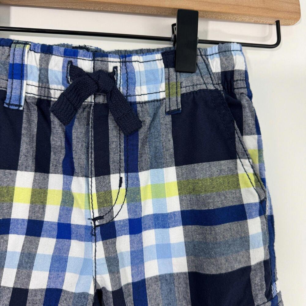 Gymboree Toddler Boy’s Size 4T Blue Plaid Print Casual 100% Cotton Shorts New - Picture 5 of 6